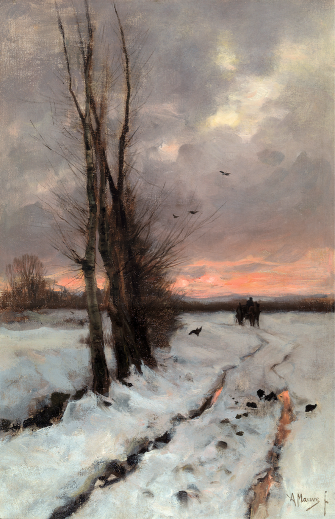 anton-mauve-sneeuwlandschap-bij-ondergaande-zon-ca-1885-1887